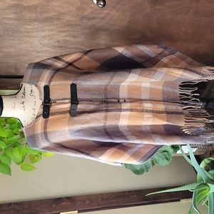New with tags plaid poncho wrap cover up